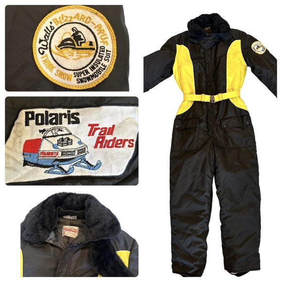 Walls Other - Vtg Walls Blizzard Pruf Insulated Polaris Snowsuit Faux Fur Collar, Medium